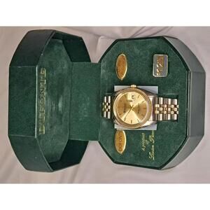 NOS Dufonte by Lucien Piccard Two-Tone Watch - Working w/ Box Tags -Factory Seal